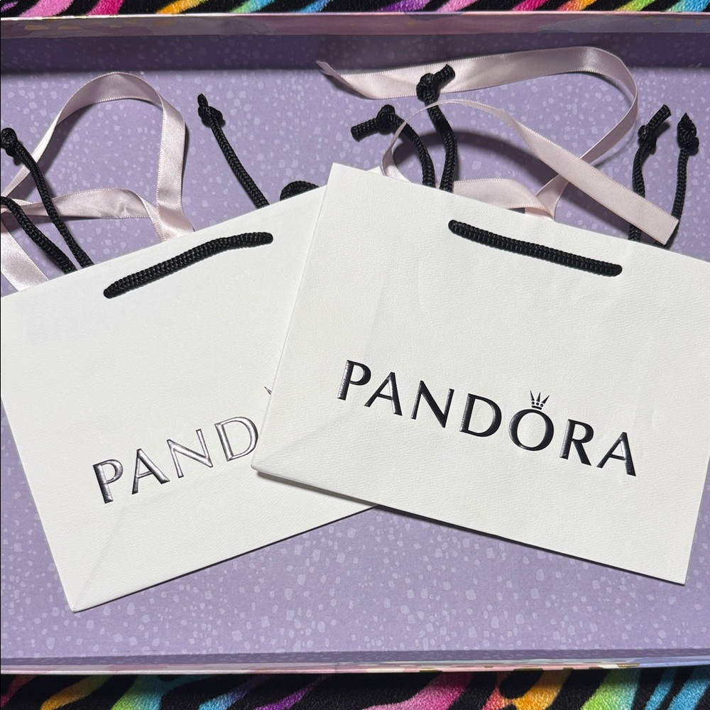 Two Pandora Elegant White Gift Bags